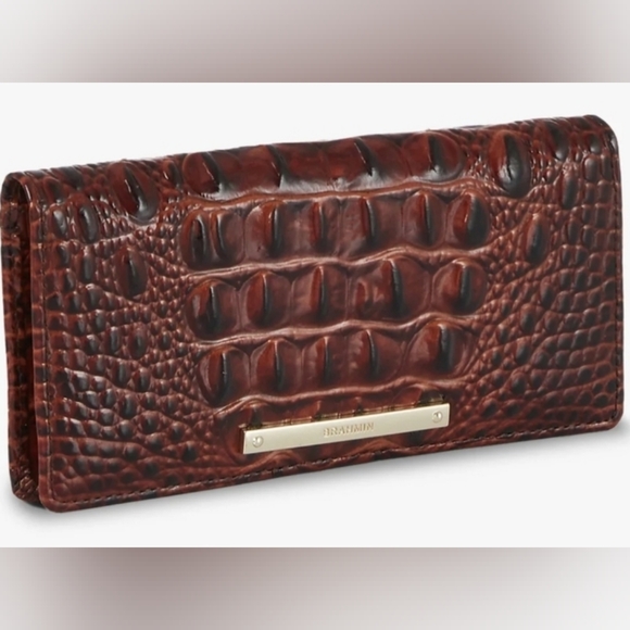 BRAHMIN ADY WALLET PECAN MELBOURNE GENUINE LEATHER BIFOLD WALLET *LIKE-NEW* - Picture 1 of 11